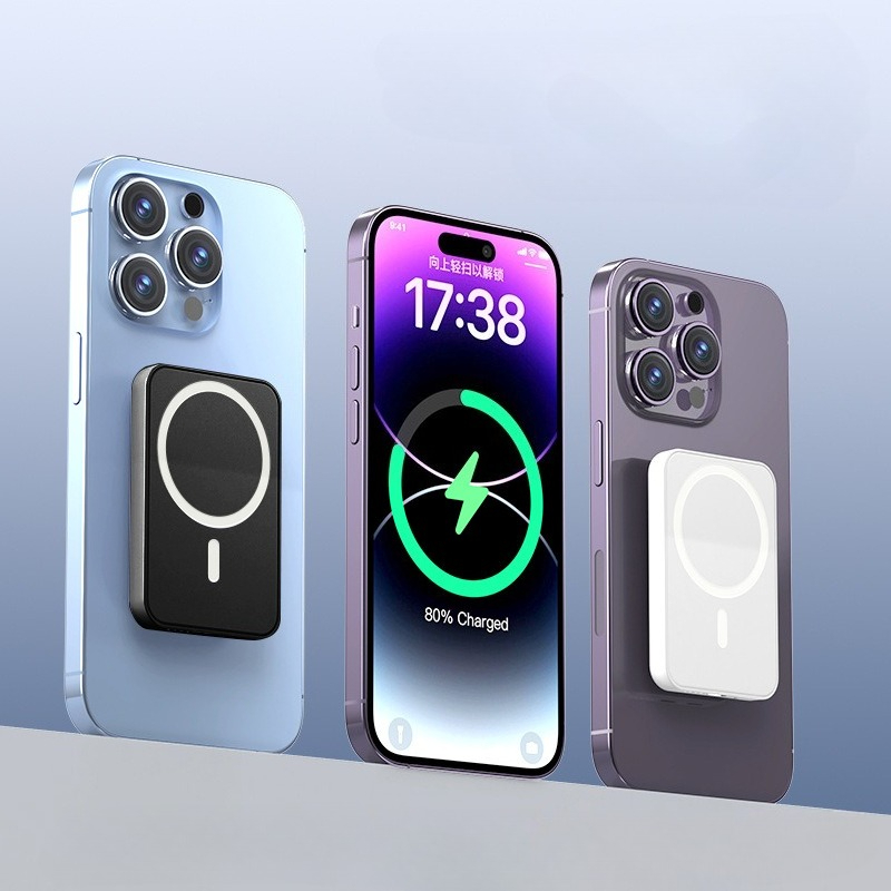 Banco de carga magnético Magsafe, Banco de energía inalámbrico portátil, carga rápida de 15W, batería externa de 10000mAh para la serie iPhone