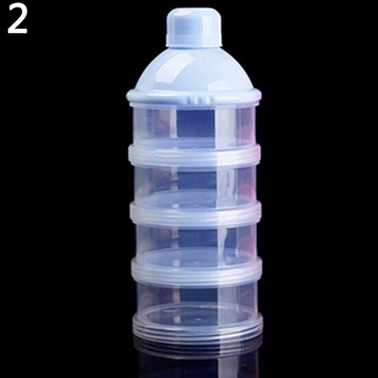 Tragbare Neugeborenen Baby Milch Pulver Spender Reise freundlicher Baby Fütterung 4 Schichten Milchpulver Spender Flasche Lagerung Container: Himmel Blau