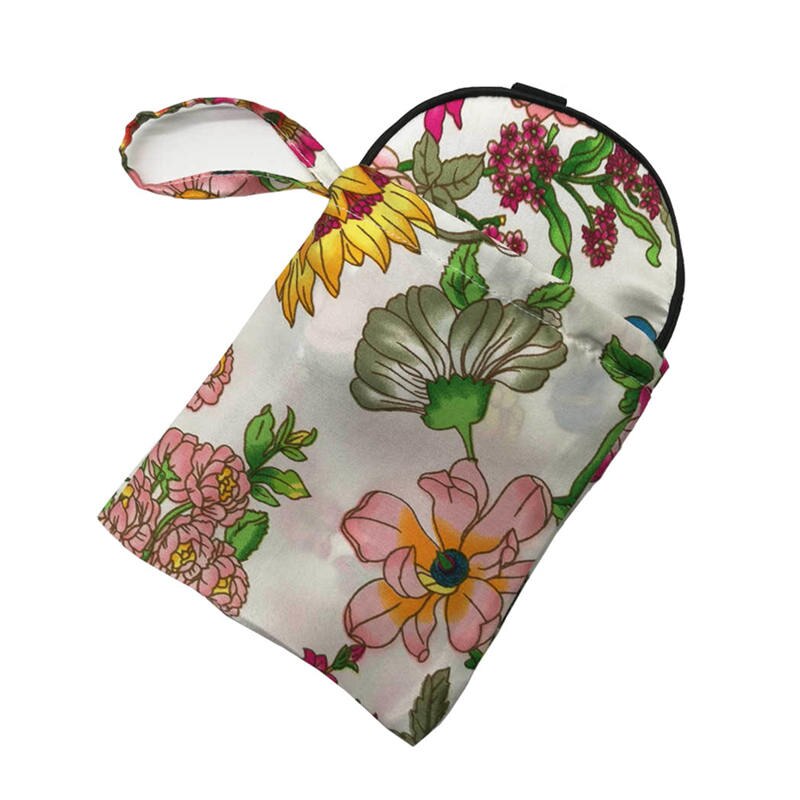 Máscara de seda 100% pura para dormir, mascarilla con patrón Floral combinado, 1 unidad, 100% bolsas de seda con cordón para viaje, ayuda para relajarse, Multicolor, 1 unidad