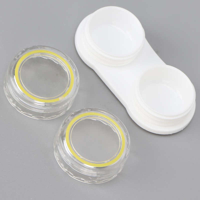 Contact Lens Opbergdoos Tweezer Plastic Contact Lens Houder Box Geel
