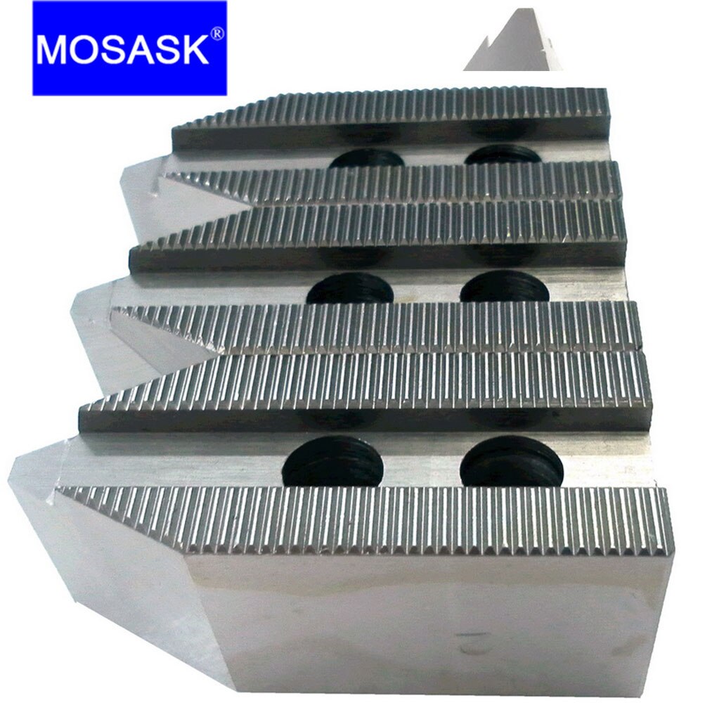 MOSASK 90 60 Degree 5 6 8 10 12 Inch CNC Lathe Chuck Machining Hydraulic Boring Cutting Tool Standard Hollow 3 Soft Jaw