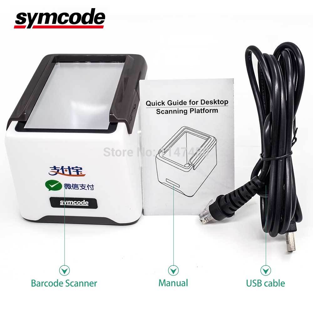Desktop 1D 2D Barcode Scanner, USB Wired / Bluetooth+2.4G Wireless QRCODE BarCode Reader,Work on Screen Codes for Mobile Payment