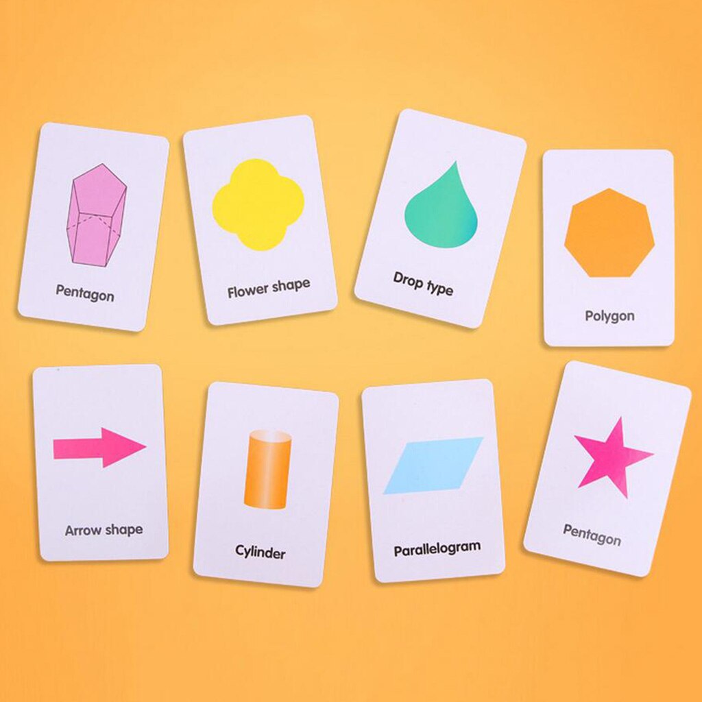 36 Pieces Preschool Educational Flash Cards for Kids Shapes