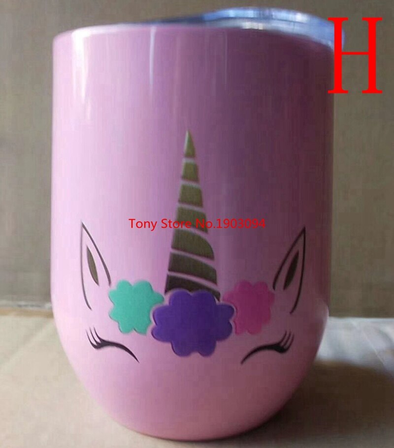 9oz 304 acier inoxydable licorne coquetier licorne tasses licorne tasses garder garder froid avec couvercles: H