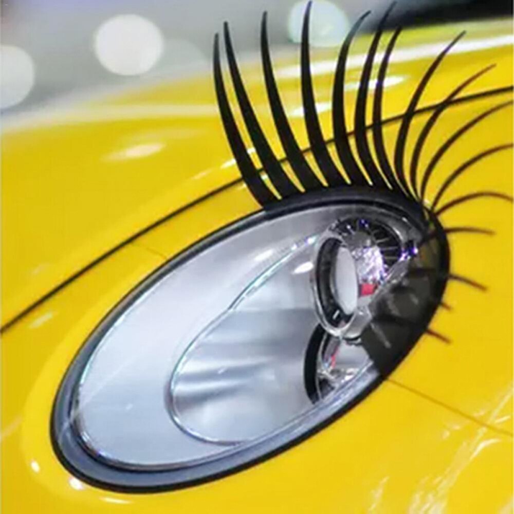 2 stks/set Auto Koplamp Wimpers Stickers 3D Charmant Black Valse Wimpers Autokoplamp Decoratie Grappige Decal
