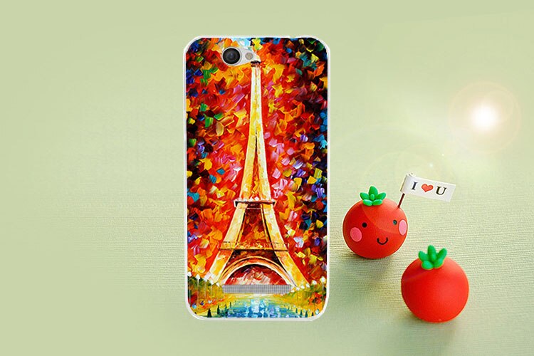 TPU painted Case For Wileyfox Spark / Spark+ Case colorful patterns Flowers animal and Eiffel Towers Phone Cover