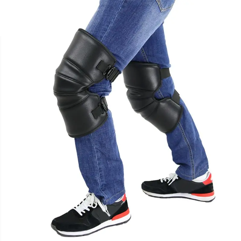Ginocchiere protettive per moto ginocchiere per moto in pelle PU protezione per ginocchio per Motocross protezione per ciclismo universale 2 pezzi