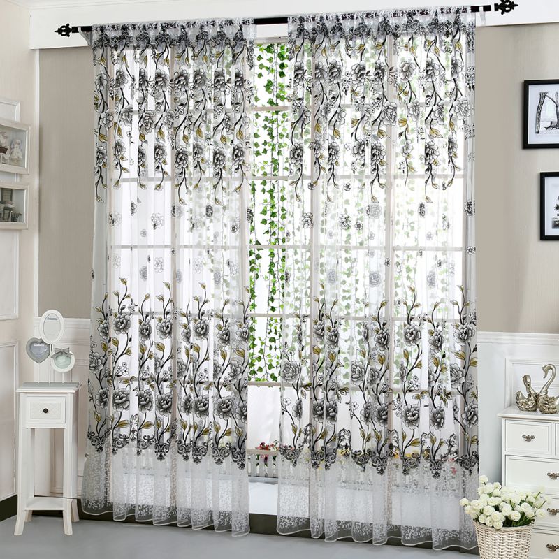 Curtains Living Room Curtains Bedroom Curtains Peony Pattern Blackout Curtains Fashionable And Modern And Practical: H