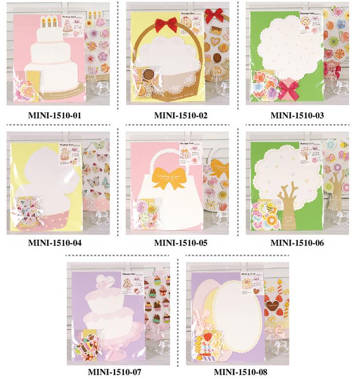 3D mini greeting cards background wall diy 16 kids birthday message cards