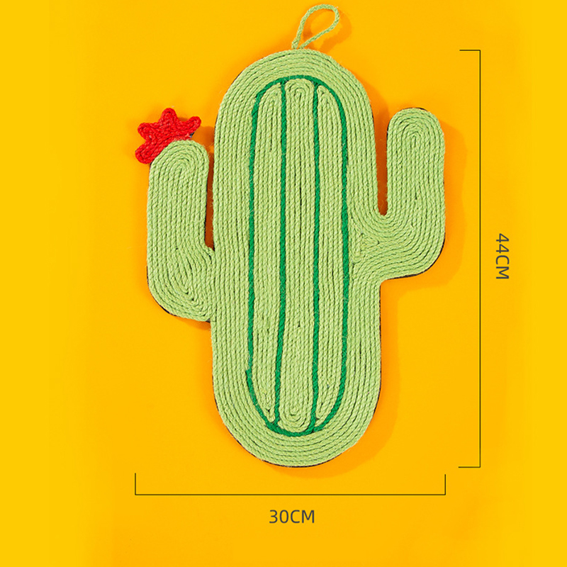 Natural Sisal Cat Scratching Board Fruit Carrot Cat Furniture Claw Sharpener Kitten Hanging Exercise Tool Cat Scratcher: cactus