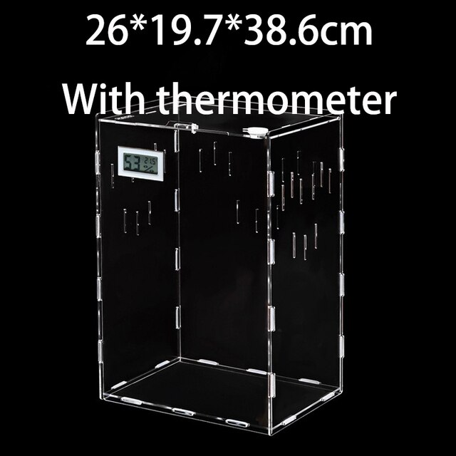 Reptile Feeding Box Insect Spider Tortoise Lizard Acrylic Transparent Feeding Display Box Feeding Box Cover Reptile Life Box: L 4