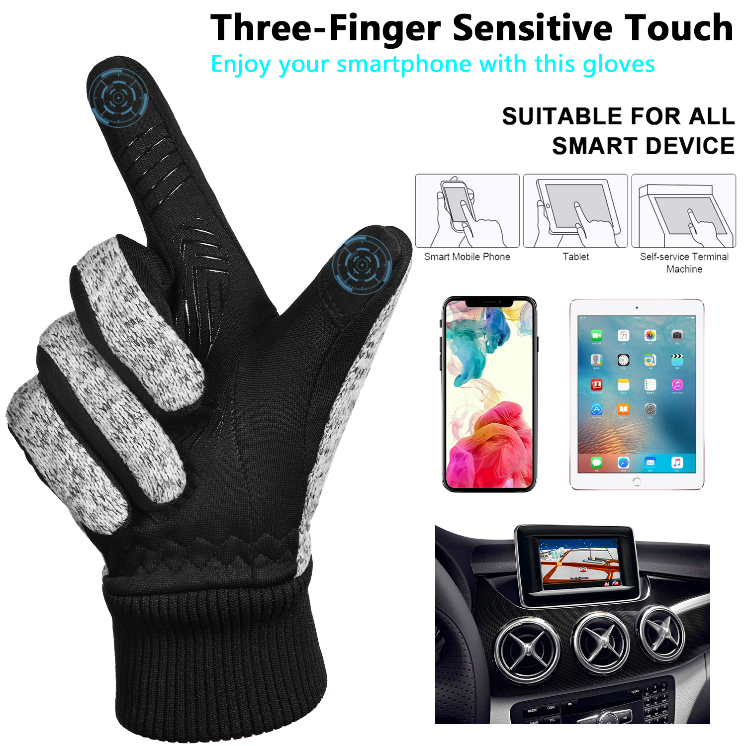 MOREOK Winter -20 ° F 3M warme handschoenen Fietsen Buitensporten Hardlopen Motor Ski Touchscreen Antislip slijtvaste handschoenen