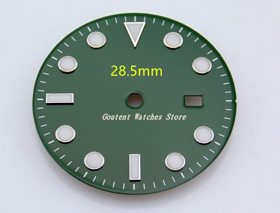 28.5/31.5mm sort / blå / grøn / hvid urskive steril pasform mingzhu 2813/3804 bevægelse tilbehør til mænds ur: P346-28.5mm