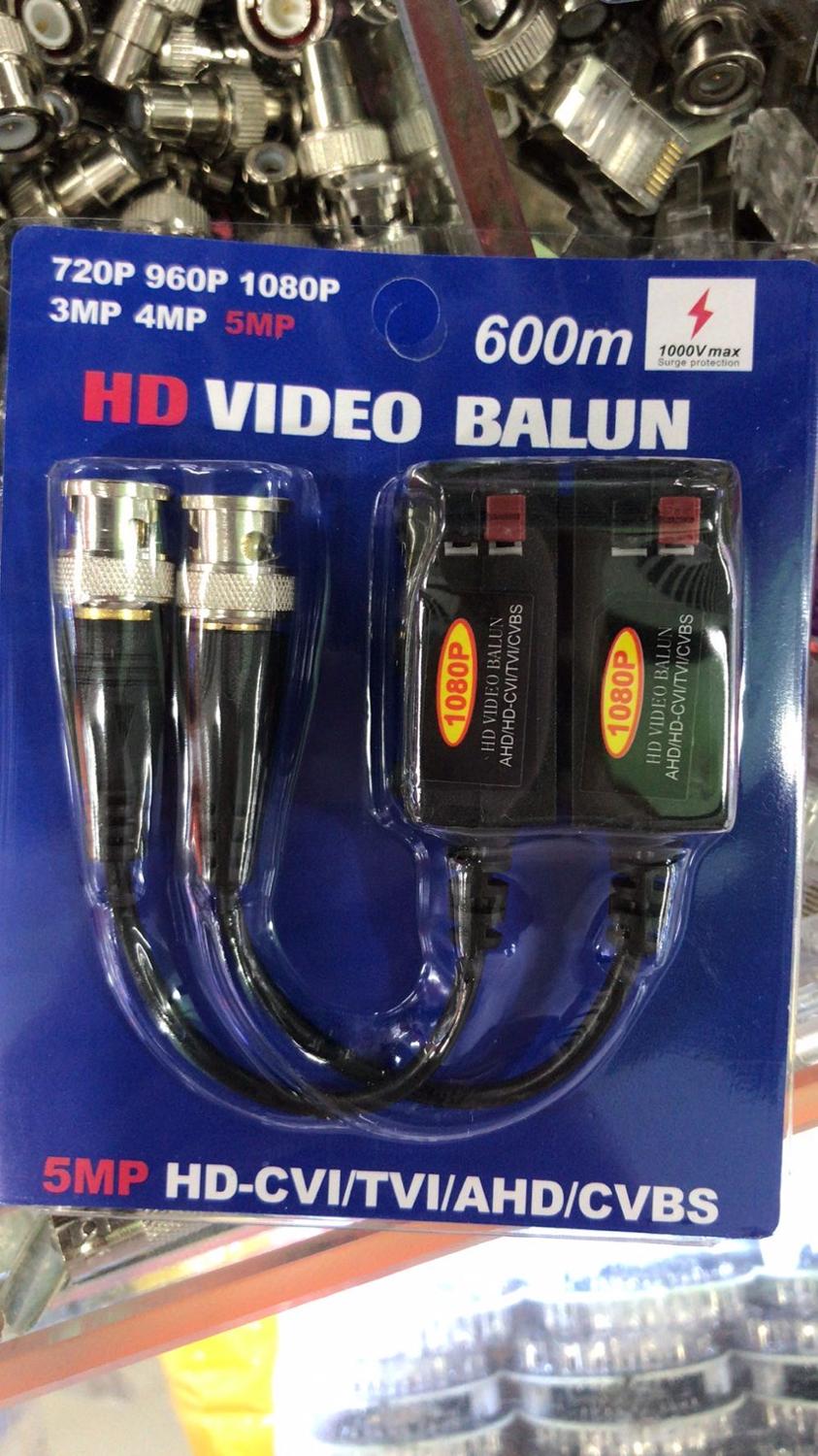 CCTV torcido BNC 1 canal pasivo TVI CVI AHD transceptor de Video Balun Coaxial CAT5 Cámara UTP Cable adaptador Coaxial