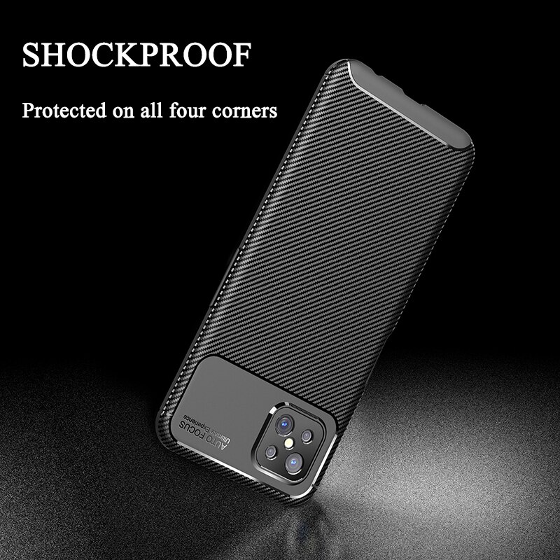 Fitted Case for OPPO Reno 4z 5G Case Shockproof Carbon Fiber Texture Soft TPU Silicone Bumper Case for OPPO Reno 4z 5G