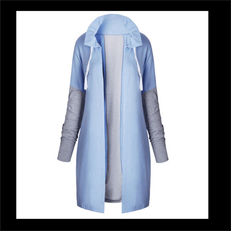 Hoody Lange Vesten Lente Bovenkleding Jassen Vrouwelijke Herfst Vrouwen Mode Kleding Patchwork Casual Lange Jas