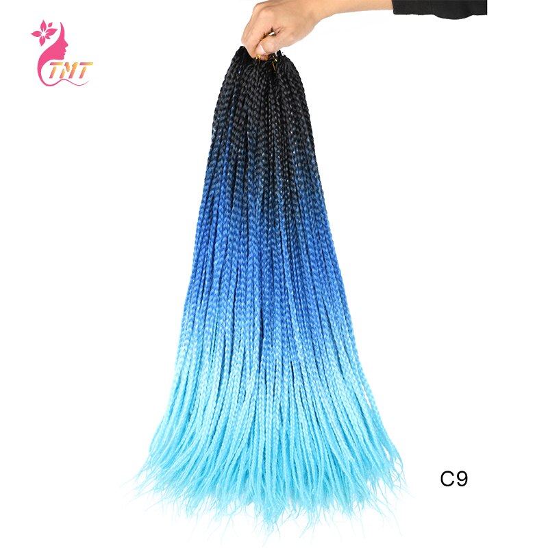 TMT 24Inch Crochet Hair Box Braids Long Purple Ombre Braiding Hair 10Strands Synthetic Rainbow Crochet Braids Hair for Women: C9