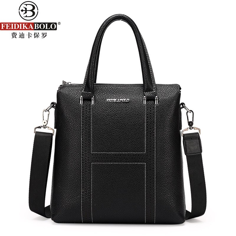 FEIDIKABOLO Simple homme sac à main en cuir souple hommes Messenger sacs sacoche pour ordinateur portable hommes mallette sac homme: Style One Black
