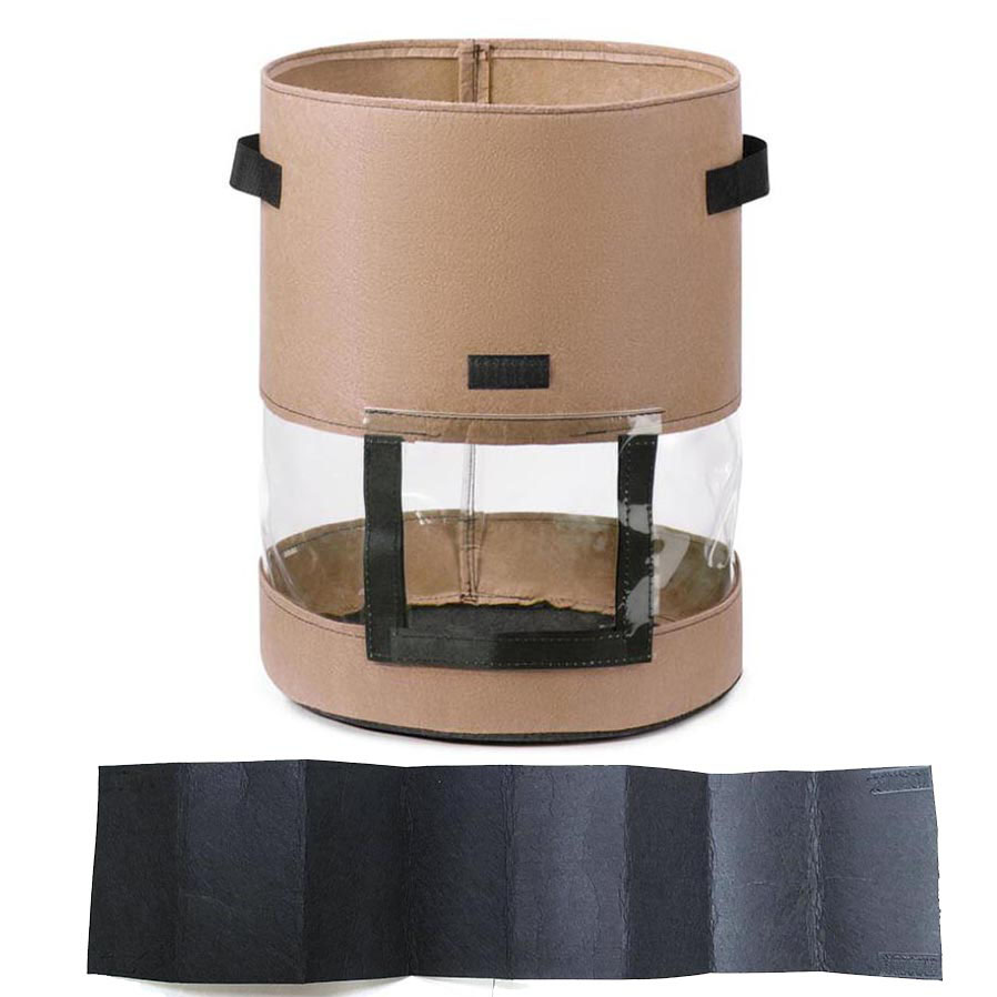 Garden Tools Potato Plant Grow Bags With Window Potato Pot greenhouse Vegetable Growing Bag Moisturizing jardin: Brown Bags and cover / 10 Gallon