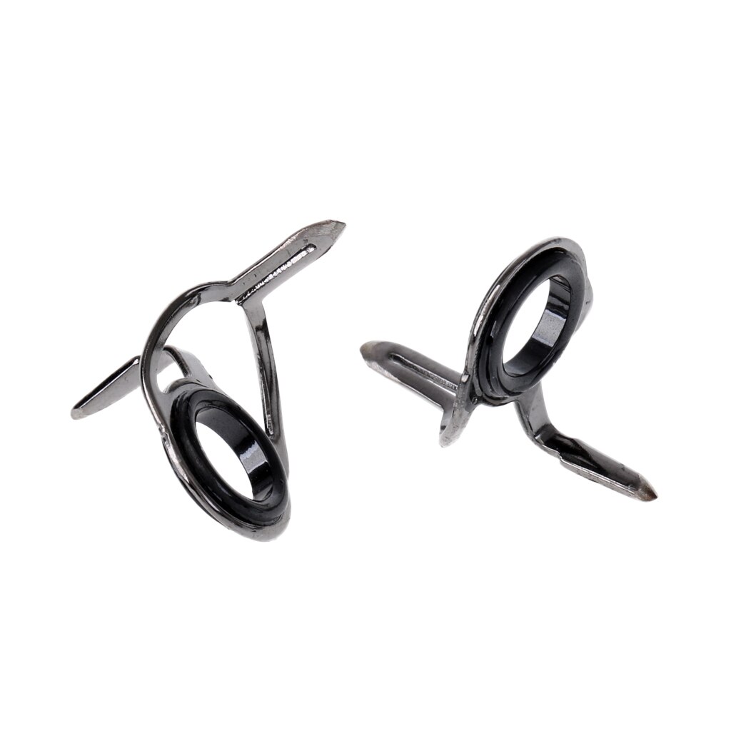 10Pcs Stainless Steel Fishing Rod Guides Tips Repair Kit Ceramic Eye Rings Tangle Free Size 6# - 30#