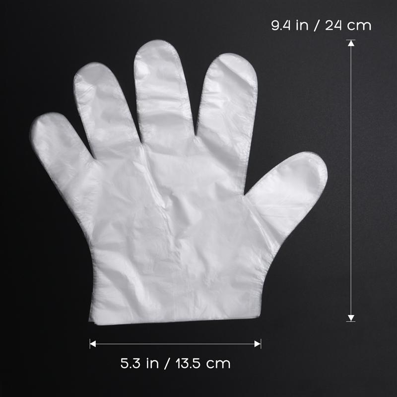 FRCOLOR 500pcs Disposable Polyethylene Gloves Sterile Safety Gloves (Transparent)