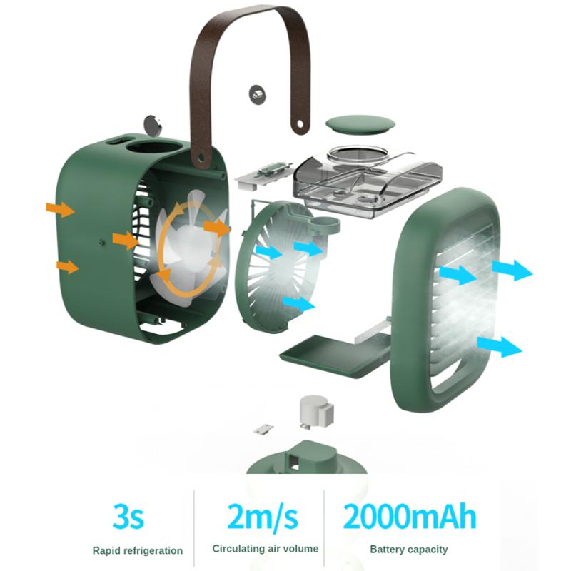Mini Desktop Rotating Water Cooling Fan - Humidifier & Air Conditioner Function - USB Powered