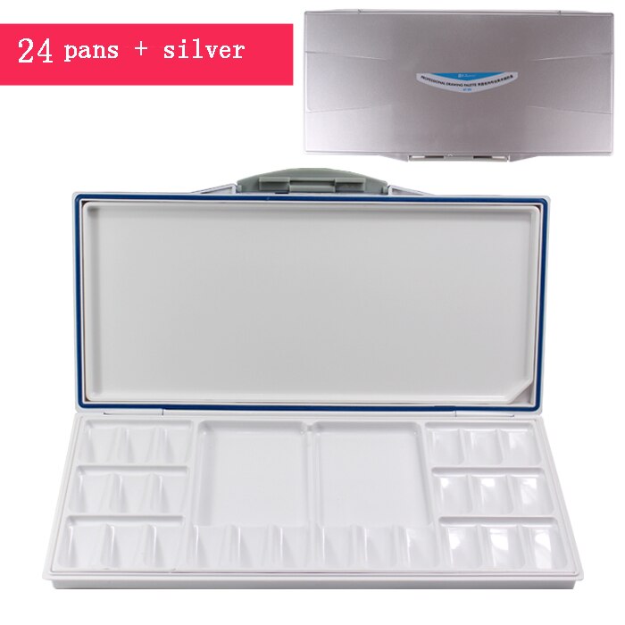 Empty Watercolor Palette Paints for Art Painting Palette Supplies acrylic moisturizing: silver 24pans
