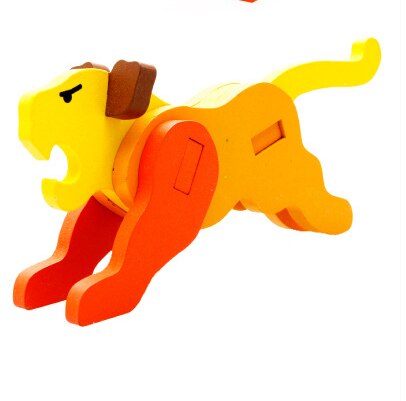 MWZ Cartoon zwierząt zabawki dla dzieci 3D puzzle drewniane puzzle dla dzieci nauka zabawki edukacyjne dla dzieci Handmade DIY zabawki: tiger