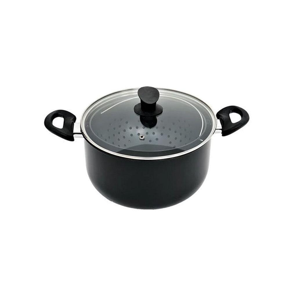 2-in-1 Cooking Pot with a Built in Strainer Food Stays out Vegetables Drains in Pot Drain Pot Pasta For Kitchen Swivel Wate T7P5: Default Title