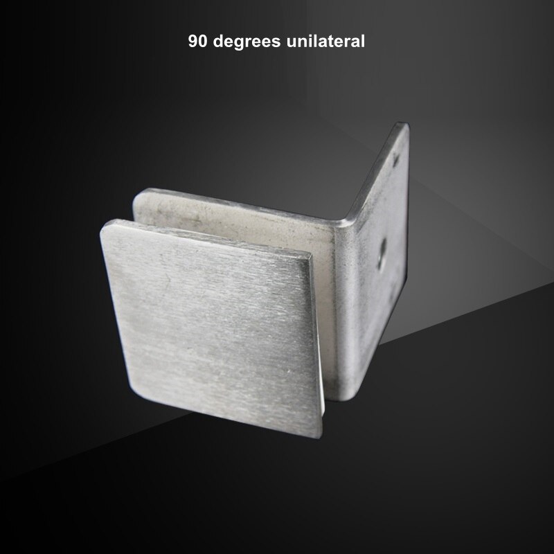 1Pcs 304 Roestvrij Staal Glas Klem Beugel Houder Zware Clam Plank Clip Ondersteuning Douche Spiegel L-kamp Badkamer Clip: 90 degree unilateral