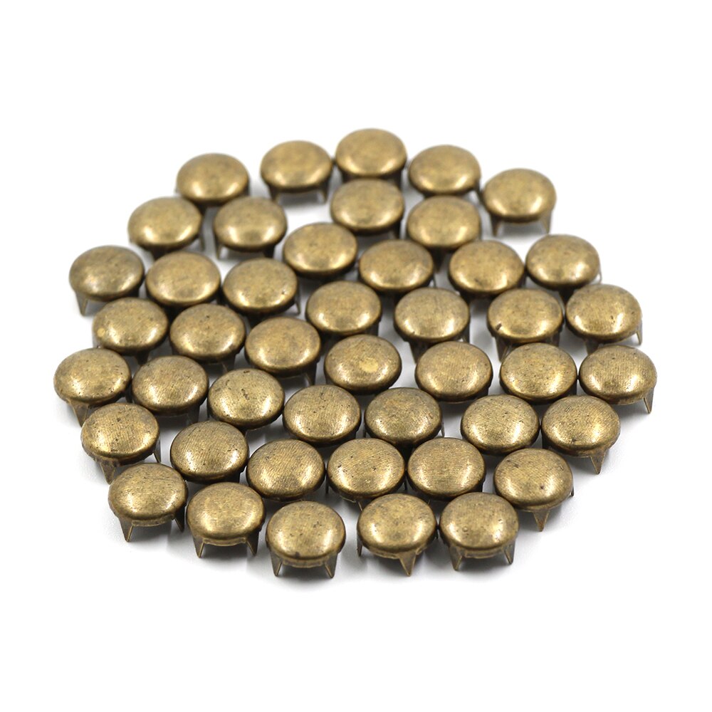 100Pcs Brons Metalen Spikes Punk Rock Klinknagel Voor Kleding Ronde Dome Klinknagels Voor Punk Lederen 6/7/ 8/9/10/12 Mm