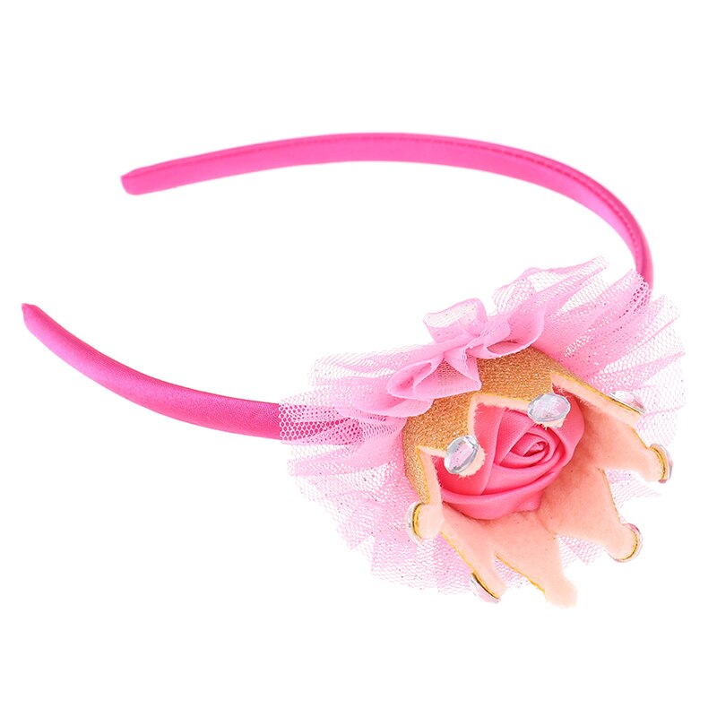 Kinderen Parel Tiara Kroon Haarband Tiara Hoop Voor Haar Sluiting Meisje Hoofdband Hoofdband Haar Sieraden Accessoires: Rose Rood