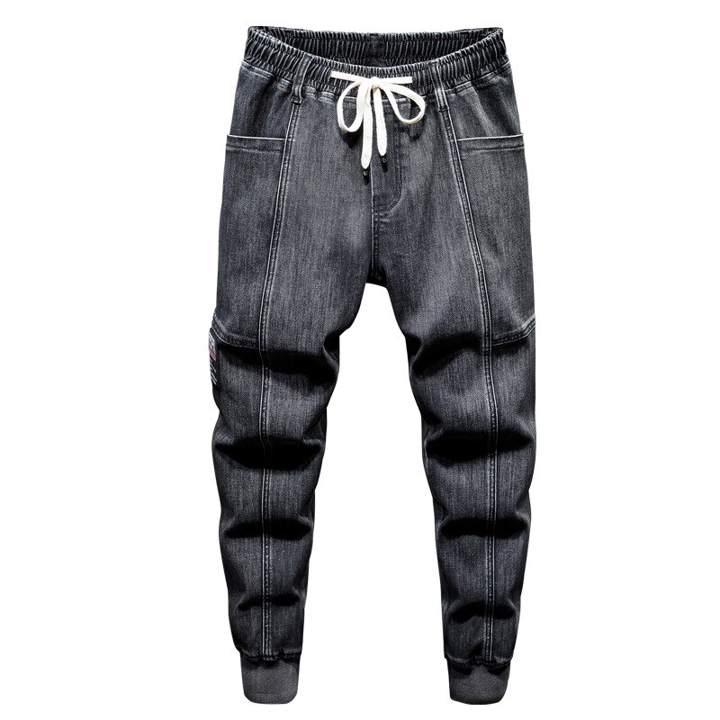 Trend jeans heren stretch elastische taille broek losse plus size harem broek heren jeans herfst