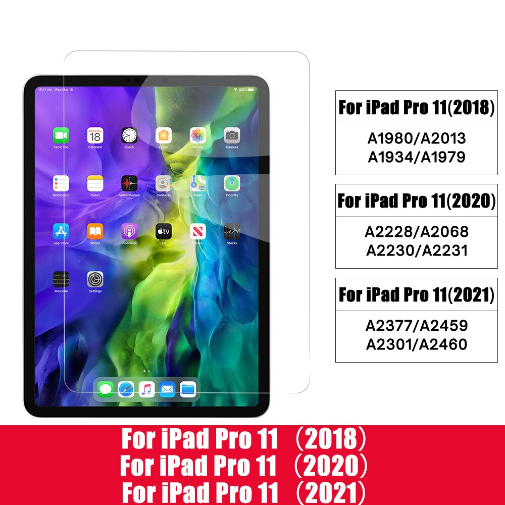 2 stk for ipad 10.2 ipad pro 11 air 3 10.5 skjermbeskytter herdet glass for 9.7 7.9 2 3 4 5 6 7th mini 2 3 4 5: For ipad pro 11