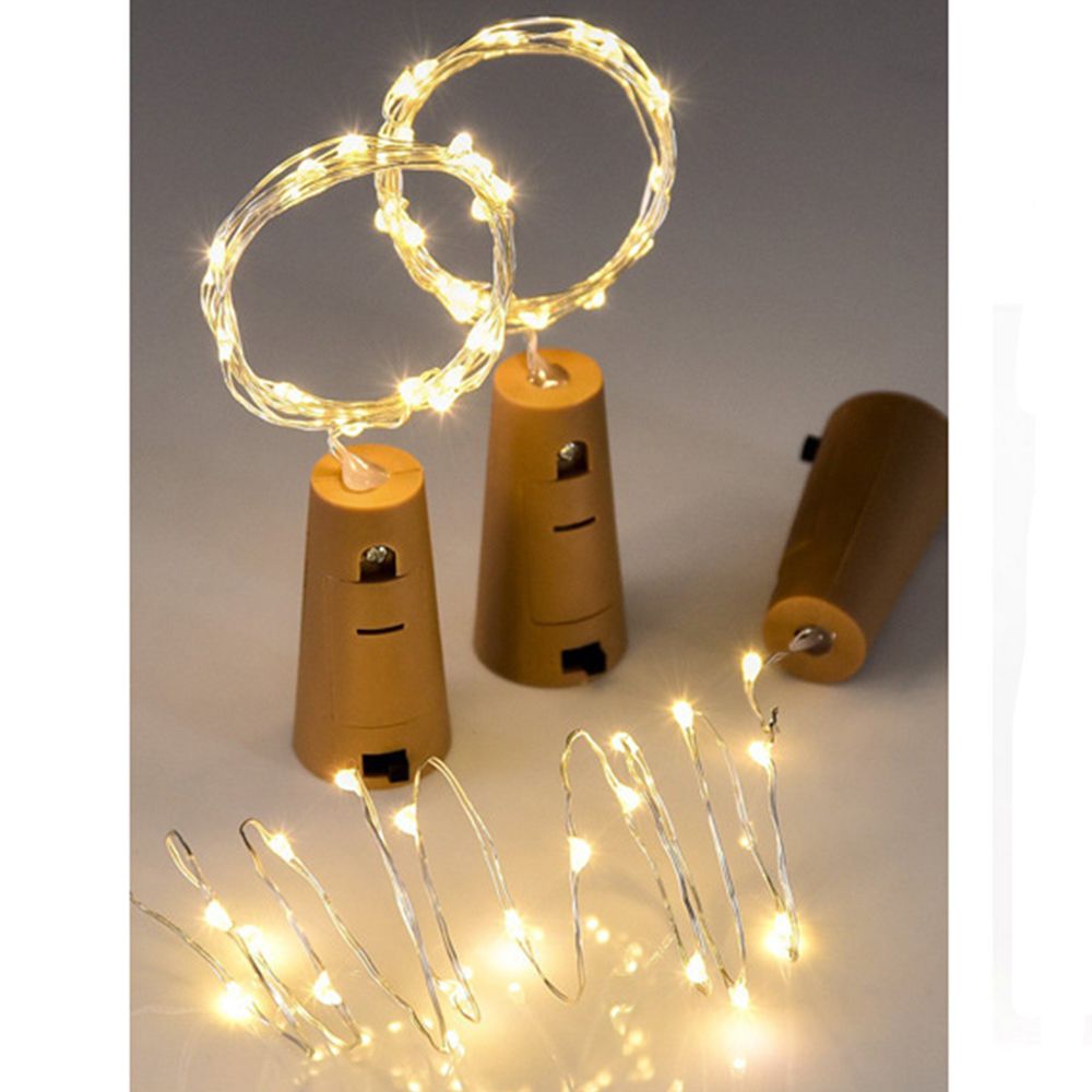 20LED Chic Kurk Vormige Starry Licht Wijnfles Lamp Voor Xmas Decor