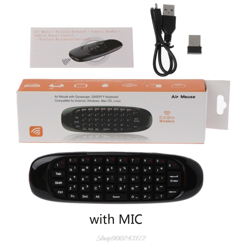 C120 fly air mouse met spraakgestuurde zoekmicrofoon 2.4g mini draadloos toetsenbord voor pc en tv  au18 20