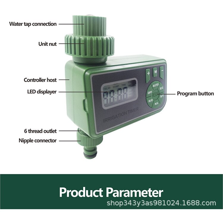 Garden Automatic Watering Timer Vegetable Garden Electronic Irrigation Controller Used For Breeding And Seedling Cultivation: Green