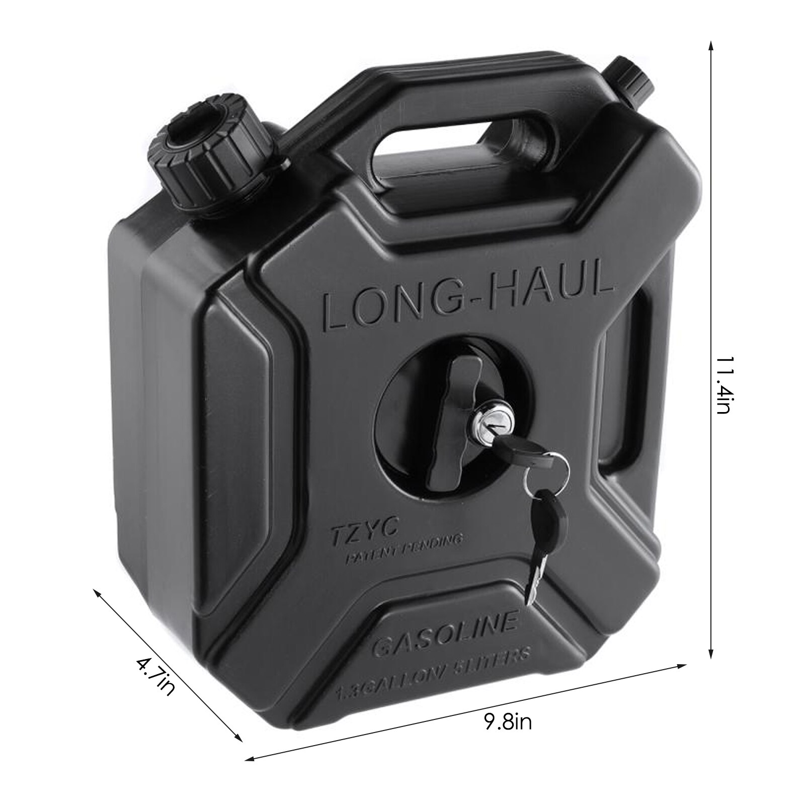 Réservoir de carburant pour essence Diesel 5l, noir, réservoir de secours pour moto, avec clé de verrouillage: Default Title
