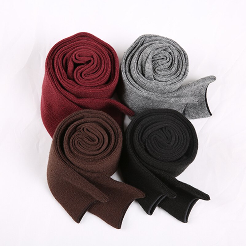Herbstliche damensocken, knielang, extra lang, einfarbig schwarz-grau, weich und bequem, strümpfe im japanischen stil, harajuku-strümpfe