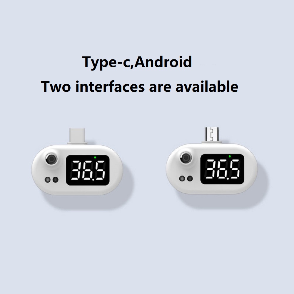 VIRWIR K8 Phone Expansion Dock Thermometer Portable LCD Infrared Human Body Thermometer Support 32-42 Degree Celsius Measurement