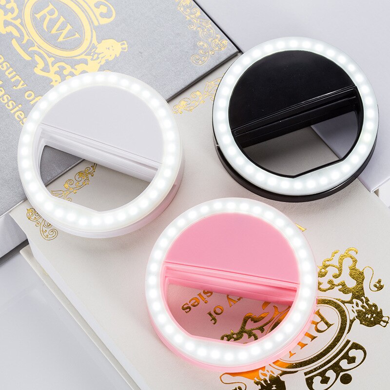 Selfie Ring Mobiele Telefoon Clip Lens Licht Lamp Litwod Led-lampen Emergency Droge Batterij Voor Foto Camera Goed Smartphone Schoonheid