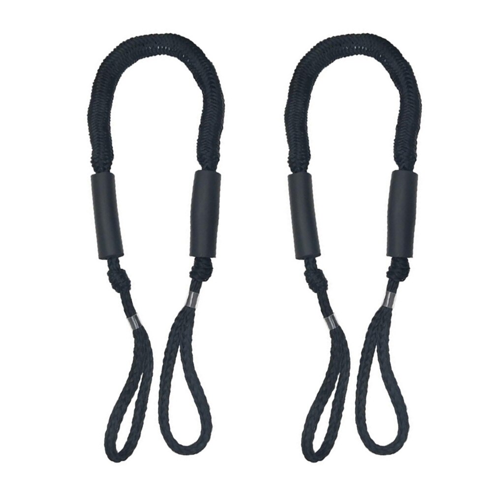 2Pcs 3.5-5.5ft Bungee Dock Line Mooring Stretch Rope Quick Docking for Boat Kayak Accessories: Black