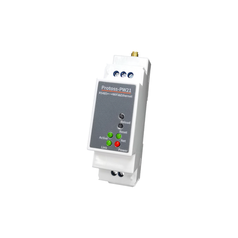 DIN-Rail Serial port RS485 to Ethernet WiFi converter device server Protoss-PW21 AC110V~220V or DC Support Modbus TCP to RTU
