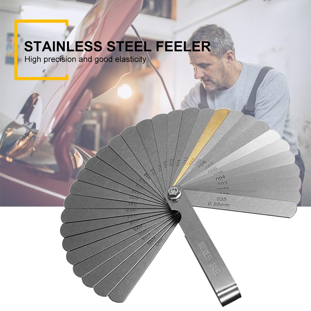 Combination Feeler Gauge Stainless Steel Removable 32 Blades Metric Imperial Thickness Gap Filler Measuring Instruments