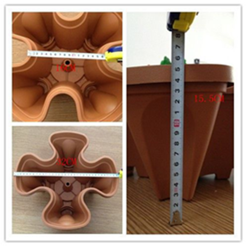 3pcs Stackable Garden Planter Herb Flower Pots Indoor Outdoor Round Clover