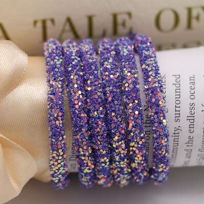 6mm harpiks glitter rhinestones tau rør ledning paljett trimming til diy smykker armbånd halskjede fest dekorasjon bryllup 1 verftet: Lilla