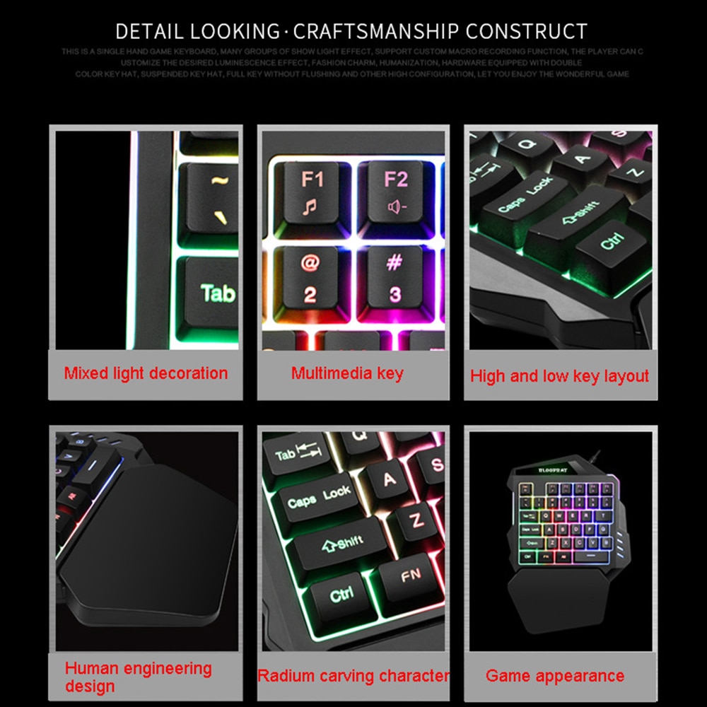 samtian portable mouse and keyboard set wired mini backlight keyboard mouse kit gaming keyboard mouse for PC laptop playing game