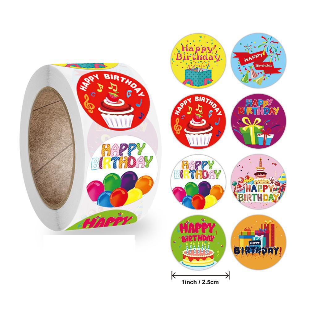 Hand Made Stickers for Cake Cookie Candy Chocolate Snack Bakery Wrapping 500pcs Party Supplies Happy Birthday Stickers for Kids: B