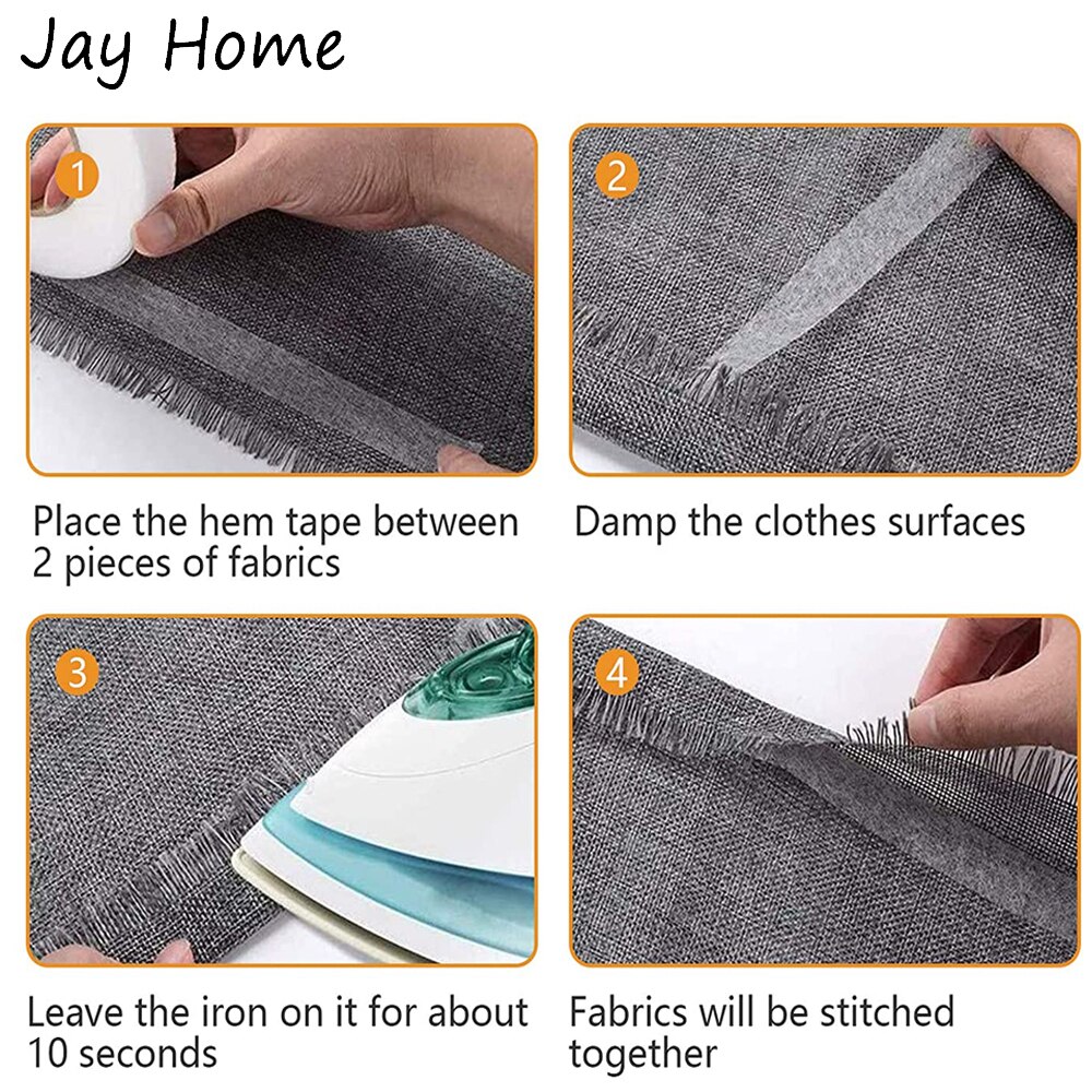 100M Iron-on Hemming Tape Fabric Fusing Tape Double Sided Fusible Bonding Web Adhesive Tape for Clothes Jeans Pants Sewing Tools