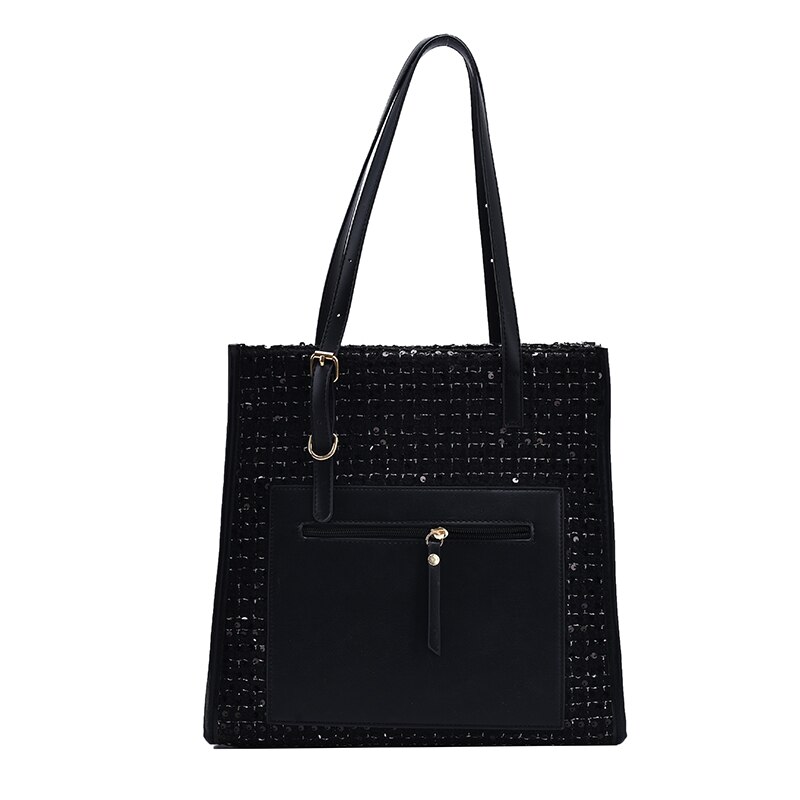 Dignified Temperament Ladies Square Bag Shoulder Bag All-match Diagonal Handbag Trend: Black